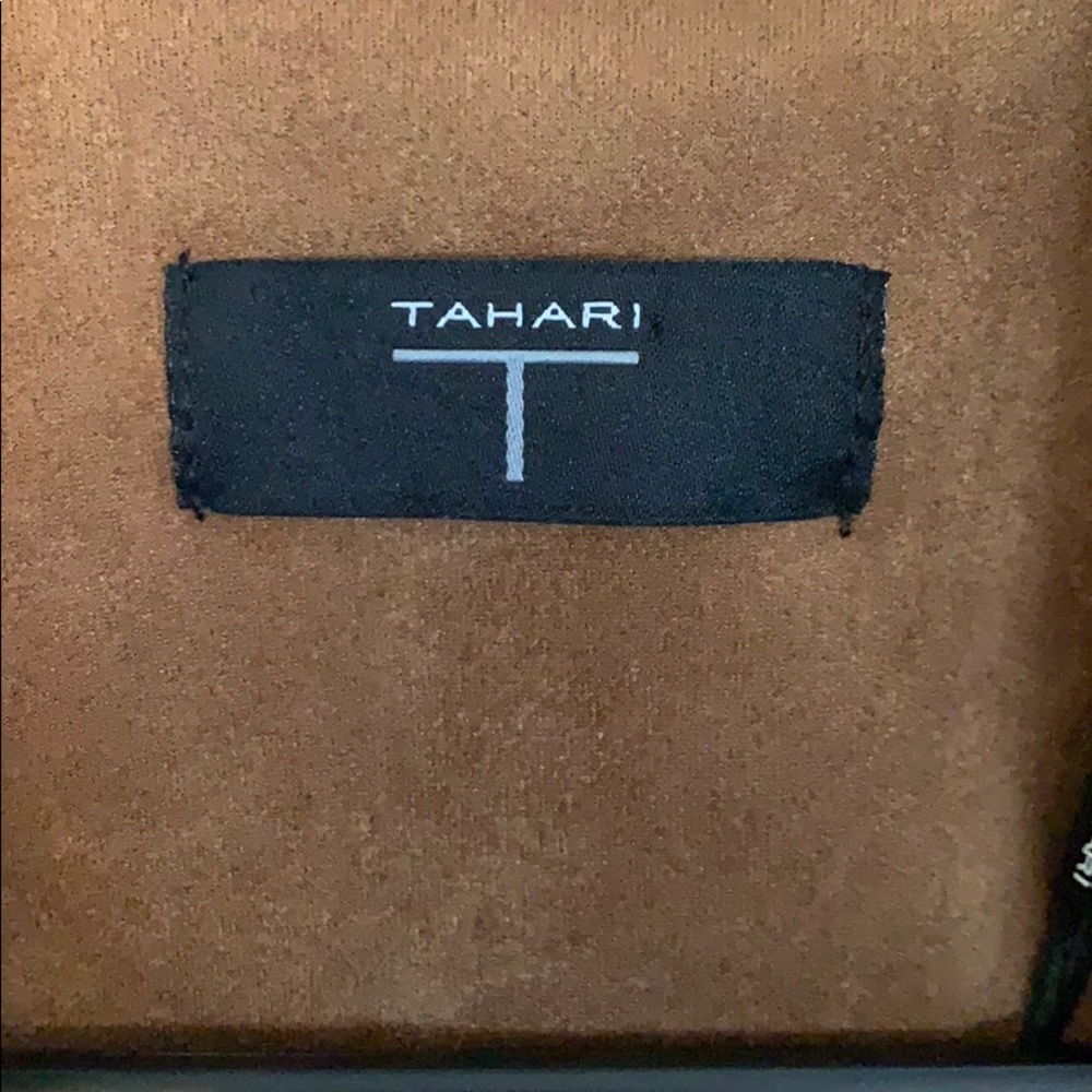 Tahari faux suede long jacket. - Picture 2 of 4